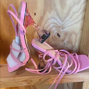 Elegant Pink Strappy Heels